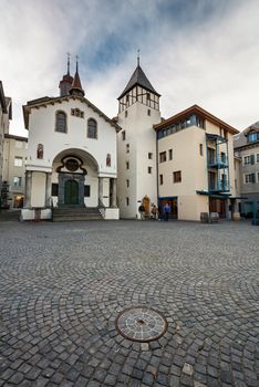 Cobbled Streets of the Old Town in Brig, Switzerland