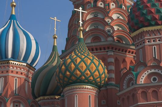 Domes of St. Basil's Cathedral on Red Square in Moscow