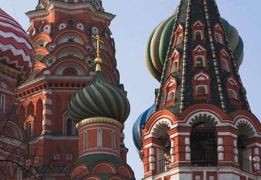 Domes of St. Basil's Cathedral on Red Square in Moscow