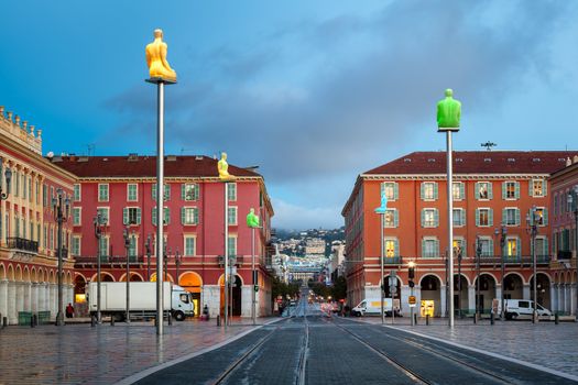 Massena Place in the Morning, Nice, France