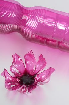 flower made of plastic bottle