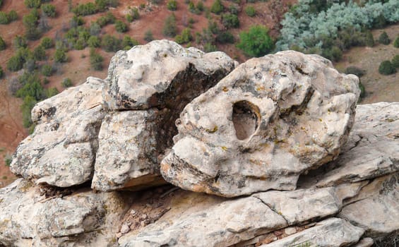 Stone in form of skull in Canyon de Chelly