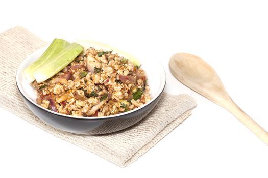 Spicy Chicken  (Larb Chicken salad)Traditional Thai food