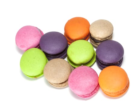 France dessert  macaroons on white background 
,isolate
