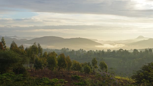 Sunrise over Konso Mountains, Ethiopia, Africa