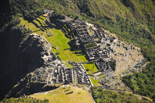 Machu Picchu view in early morning view from above