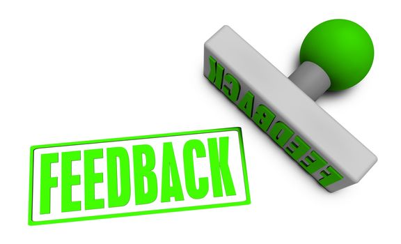Feedback Stamp or Chop on Paper Concept in 3d