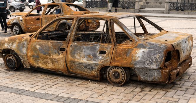 The exhibition of evidence Russia's aggression in Ukraine on Mykhaylivska Square