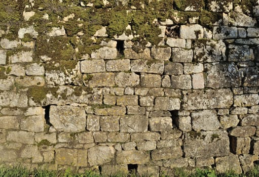 Solid wall made of stone 