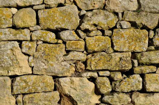 Solid wall made of stone 