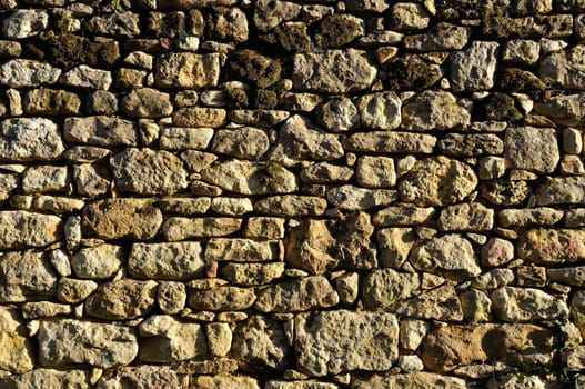Solid wall made of stone 