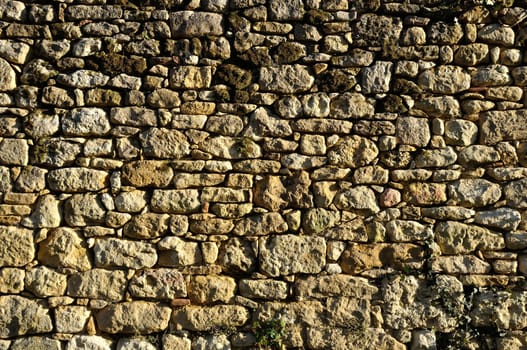 Solid wall made of stone 