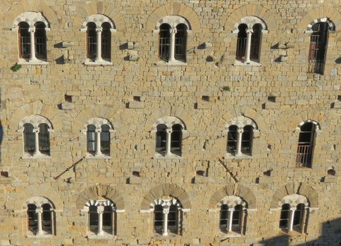 Volterra, Italian medieval town - view of the city centre - Palazzo della Prefettura facade