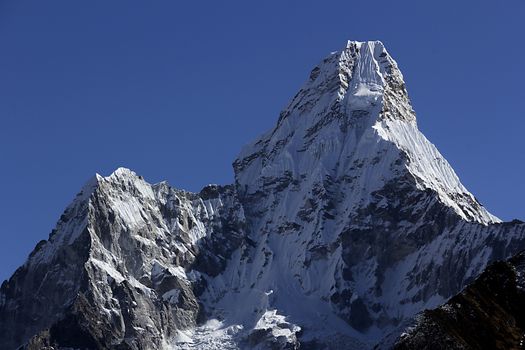 summit of high mountain in nepal