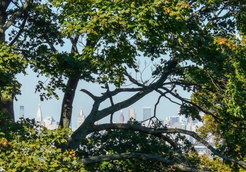 Panorama of Manhattan from Mount Olivet cemetery