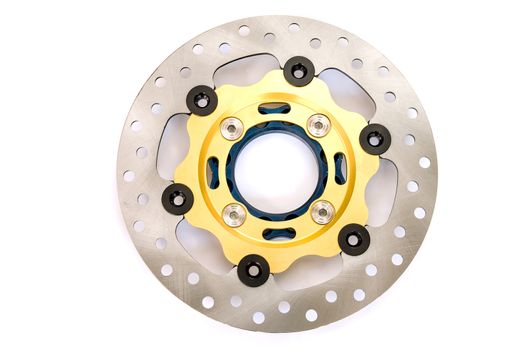 Isolated of new disc brake for motorcycle on white background