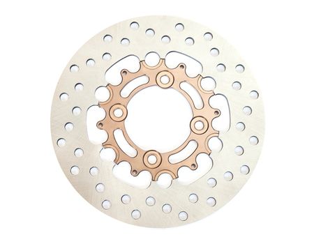 Isolated of new disc brake for motorcycle on white background