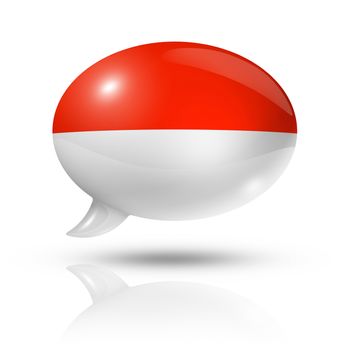 three dimensional Monaco flag in a speech bubble isolated on white with clipping path