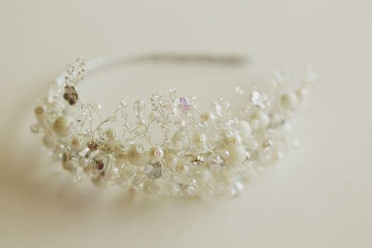 The composition of beautiful wedding accessories bride