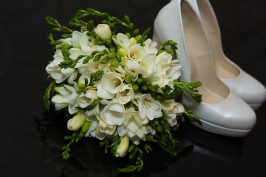 The wedding bouquet. Close up. Wedding background