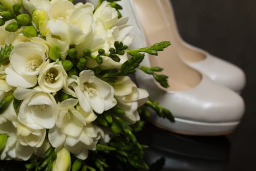 The wedding bouquet. Close up. Wedding background