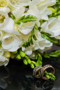 The wedding bouquet. Close up. Wedding background