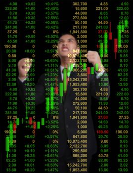 business man in bull market stock investment concept