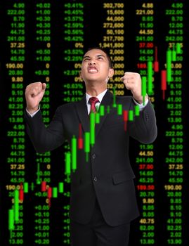 business man in bull market stock investment concept