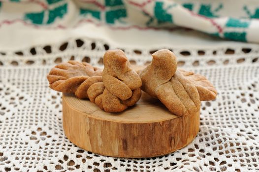 Zhavoronki, Russian rye cookies for spring equinox selebration horizontal