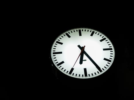 clock in black background