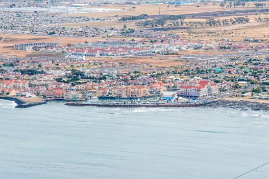 A recreational harbor in Gordons Bay near Cape Town as seen from the start of Clarence Drive
