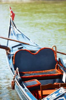 Gondola the river. Istanbul, Turkey. Vertical photo