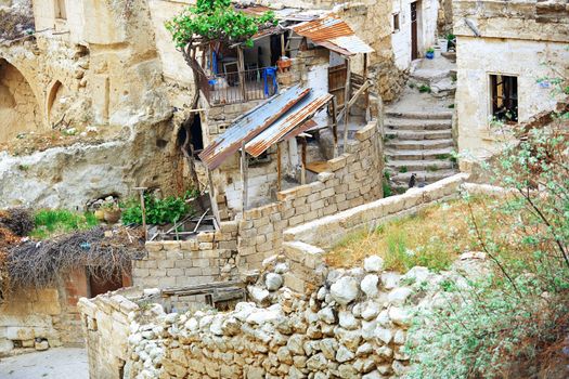 Old houses of Cappadocia, Turkey. Horizontal photo