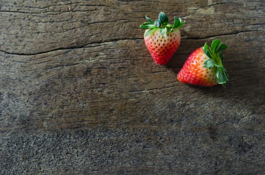 still life fresh strawberries over wooden background