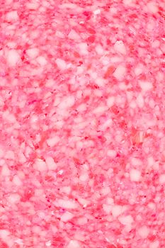 Close up picture of a danish salami