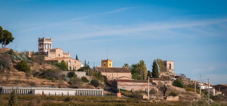 Spanish rural homes and such in the countryside as it seen driving along toward Barcelona.