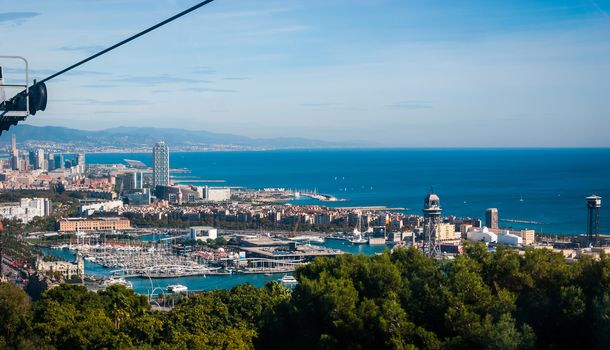 Beautiful Blue Commerce in the International puerta de Barcelona.