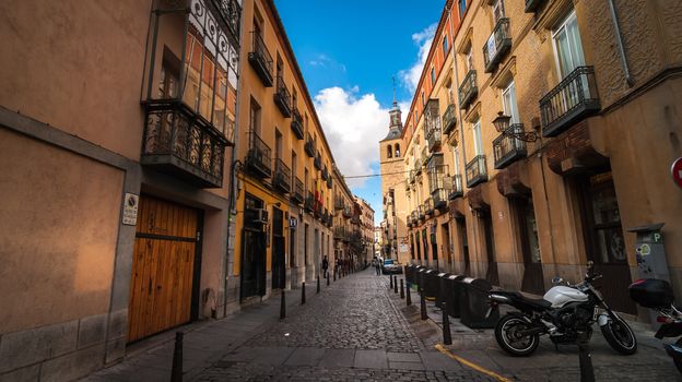 A walk along the sheltered and shaded alleyways of Segovia, Spain.