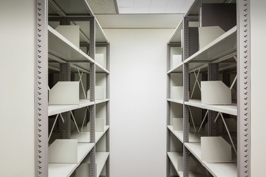 empty filing cabinet with wheel for business document secret and safety