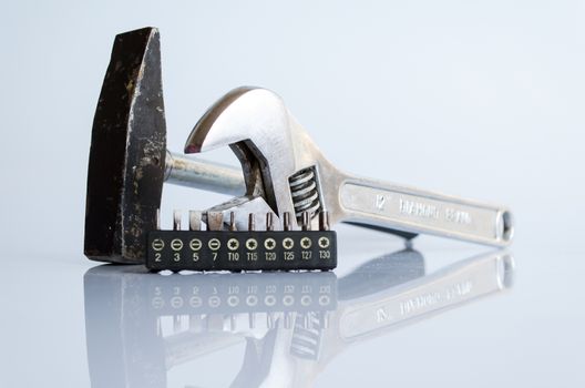 Mechanic tools set isolated on white background