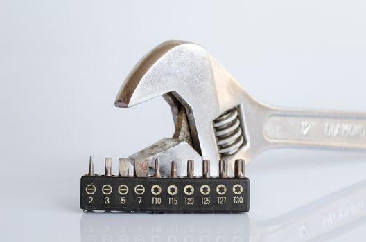Mechanic tools set isolated on white background