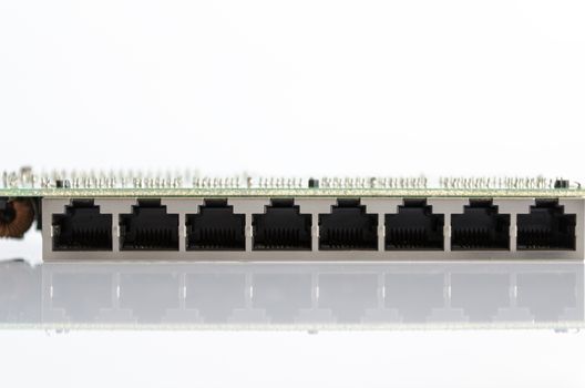 Router Switch uncased on isolated background.