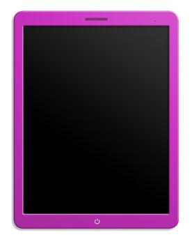 Illustration of modern computer tablet with blank screen. Isolated on white background