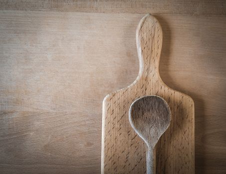 background with spoon utensils and chopping boards food