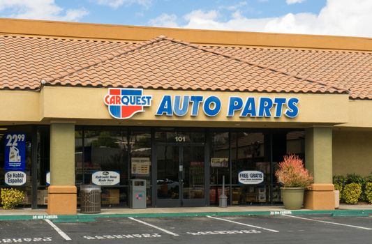 SANTA CLARITA, CA/USA - MARCH 1, 2015: Carquest Auto Parks store and sign. Carquest Auto Parts is an automotive auto parts chain headquartered in the Unied States.