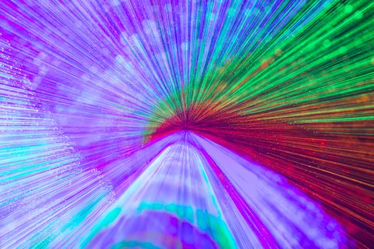 Colorful abstract background, using motion blur from tunnel lights night