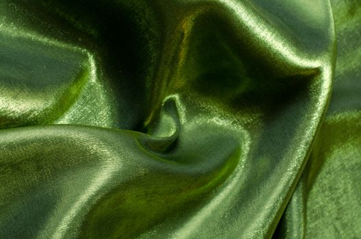 green silk fabric