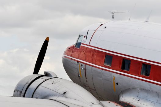 Detail of a vintage airplane