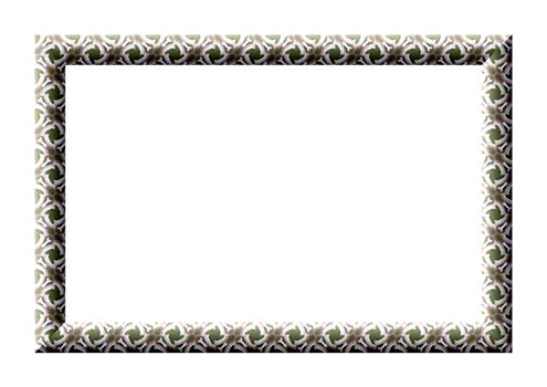 
Blank photo frame with convex abstract ornament isolated on white background