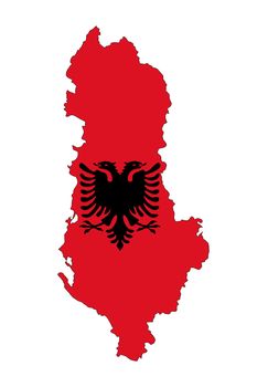 albania country flag map shape national symbol